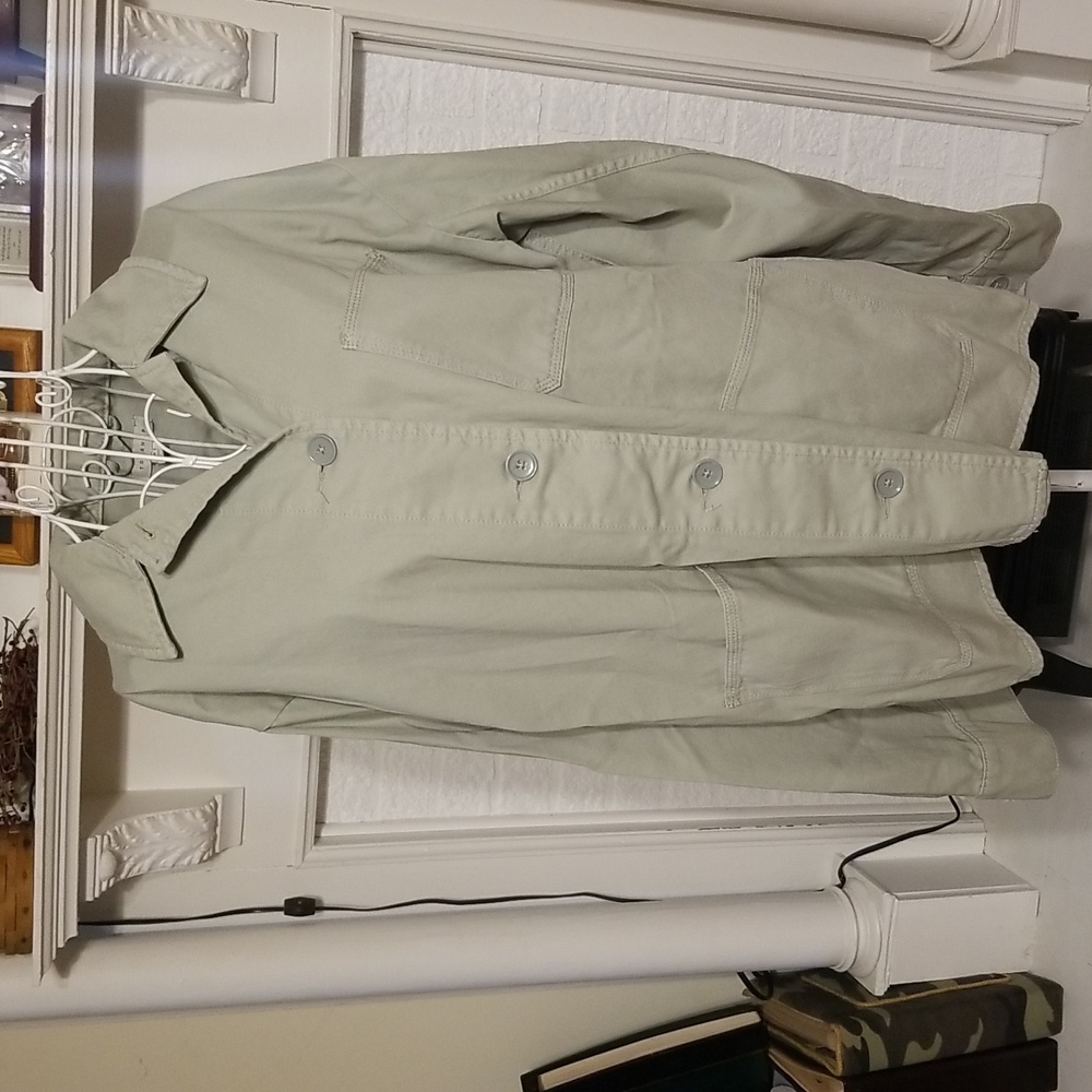 Topshop pale green oversized shirt-jacket. Size small.